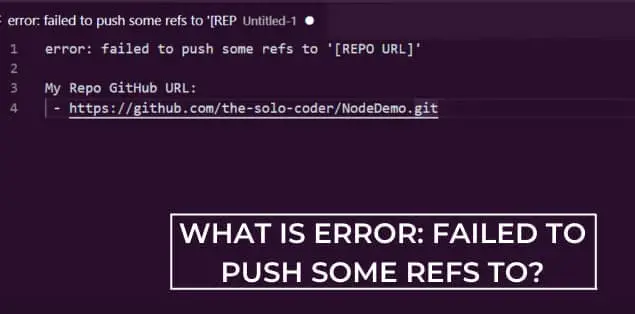 Error: Failed To Push Some Refs To