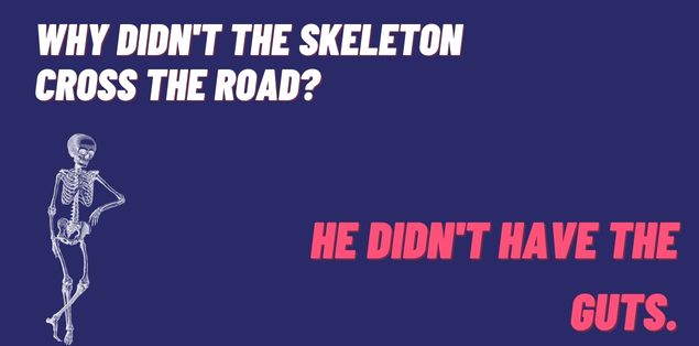 Why didn't the skeleton cross the road? He didn't have the guts.