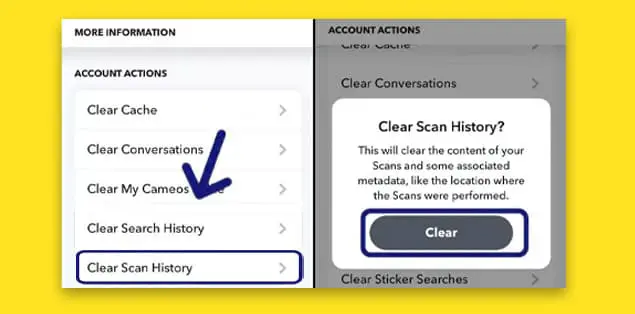 Delete Scan History On Snapchat